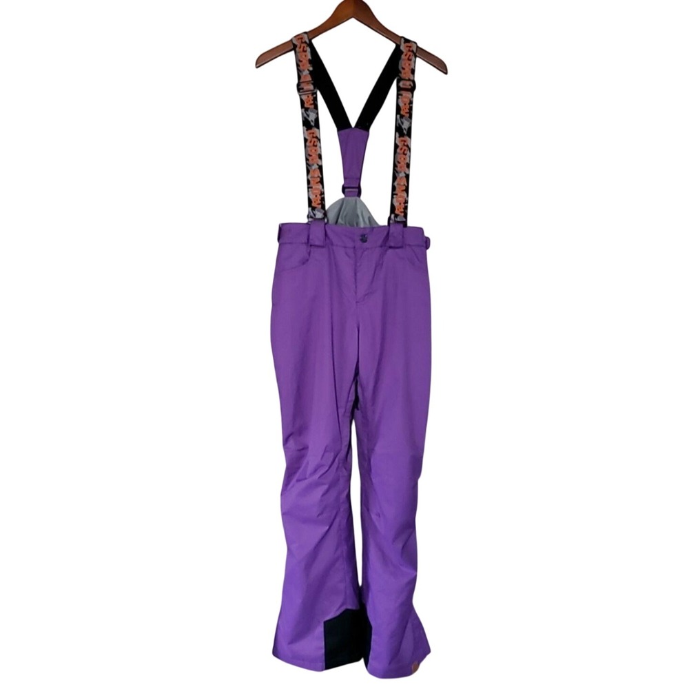 GSOU SNOW Snow Pants Womens 30 Purple Insulated Suspenders Ski Snowboard Winter